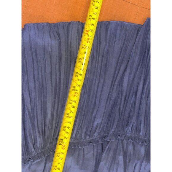 RAMMY BROOK Silk Navy Blue Sleeveless Ruffle Hem Mini Dress Women Medium - Picture 7 of 9